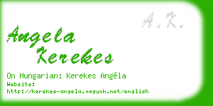 angela kerekes business card