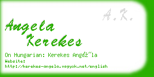 angela kerekes business card